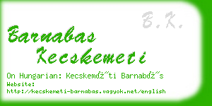 barnabas kecskemeti business card